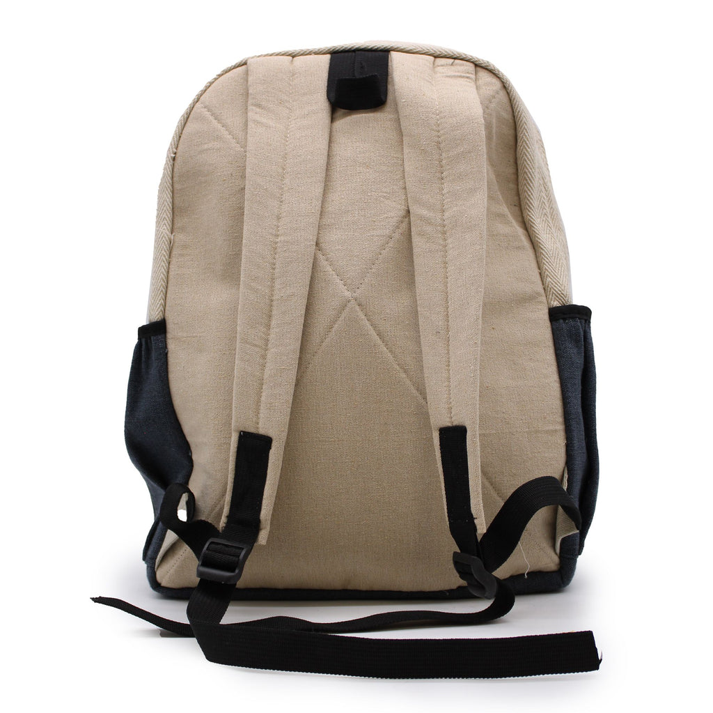 Large Backpack with Bohdi Tree Design in Pure Hemp and Cotton
