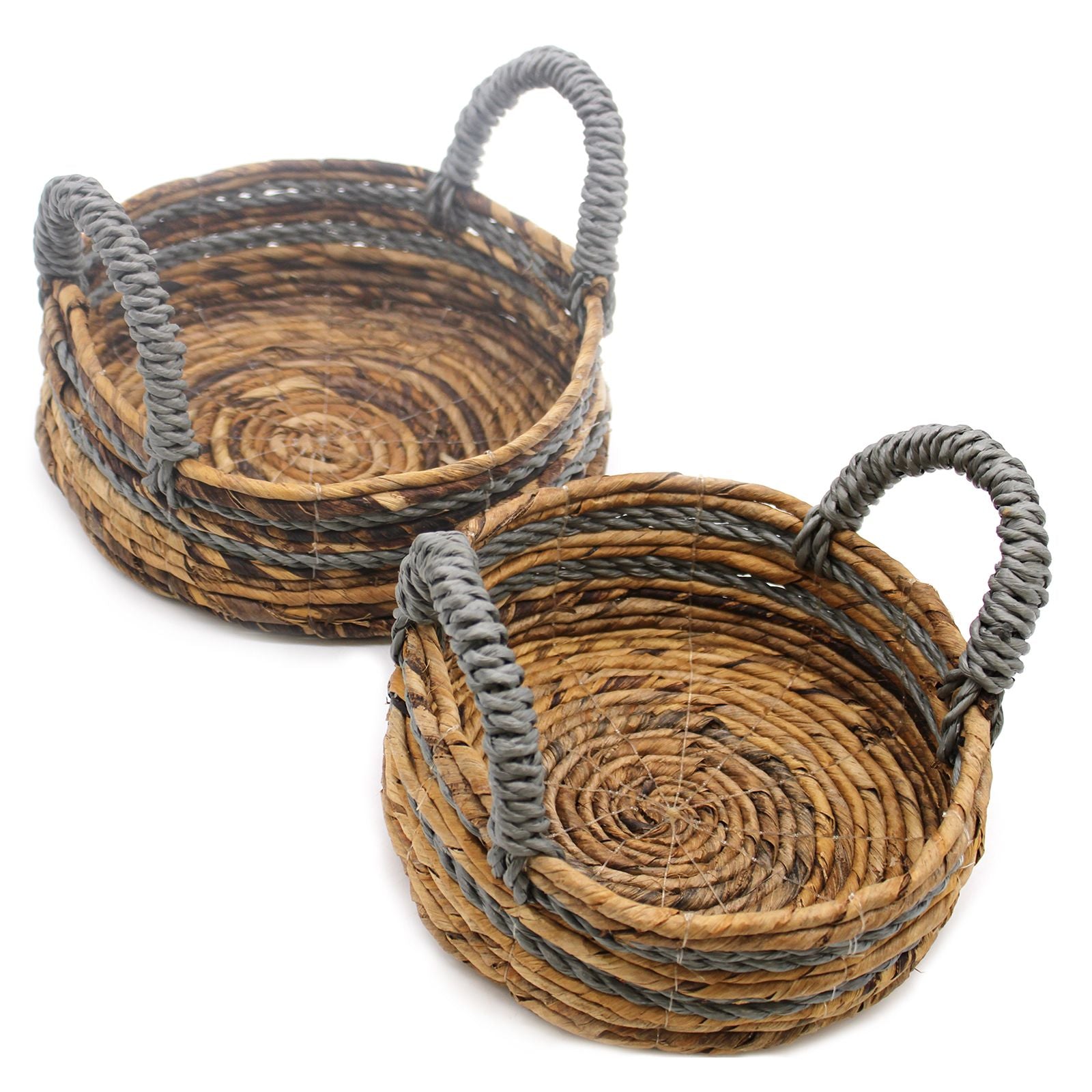 Banana Leaf & Abu Abu Raffia Basket Set of 2 for Home Storage