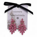 Soft Pink Vintage Glass Long Drop Earrings for Elegant Style