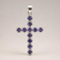 Indian Devotional Pendant - Silver Plated (45cm Chain)- Ionite Crucifix