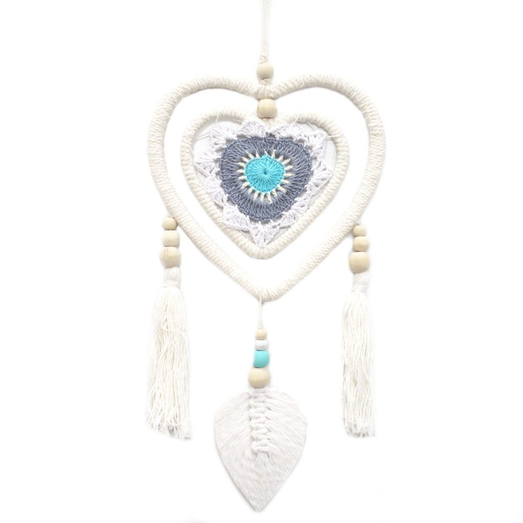 Dream Catcher Medium Blue Heart in Heart for Home Decor