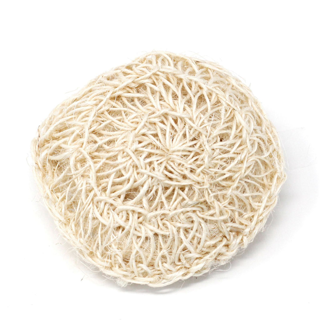 Sisal Sponge and Scrub Soft Round Exfoliating Cushion for Skin Care