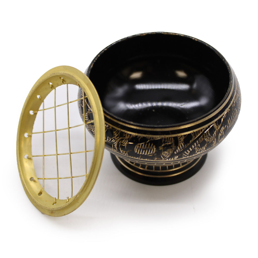 Brass Charcoal Burner for Incense Resins and Herbs Stylish Design
