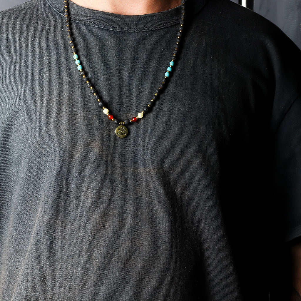 Essence of the Volcano Necklace with Om Pendant and Beads