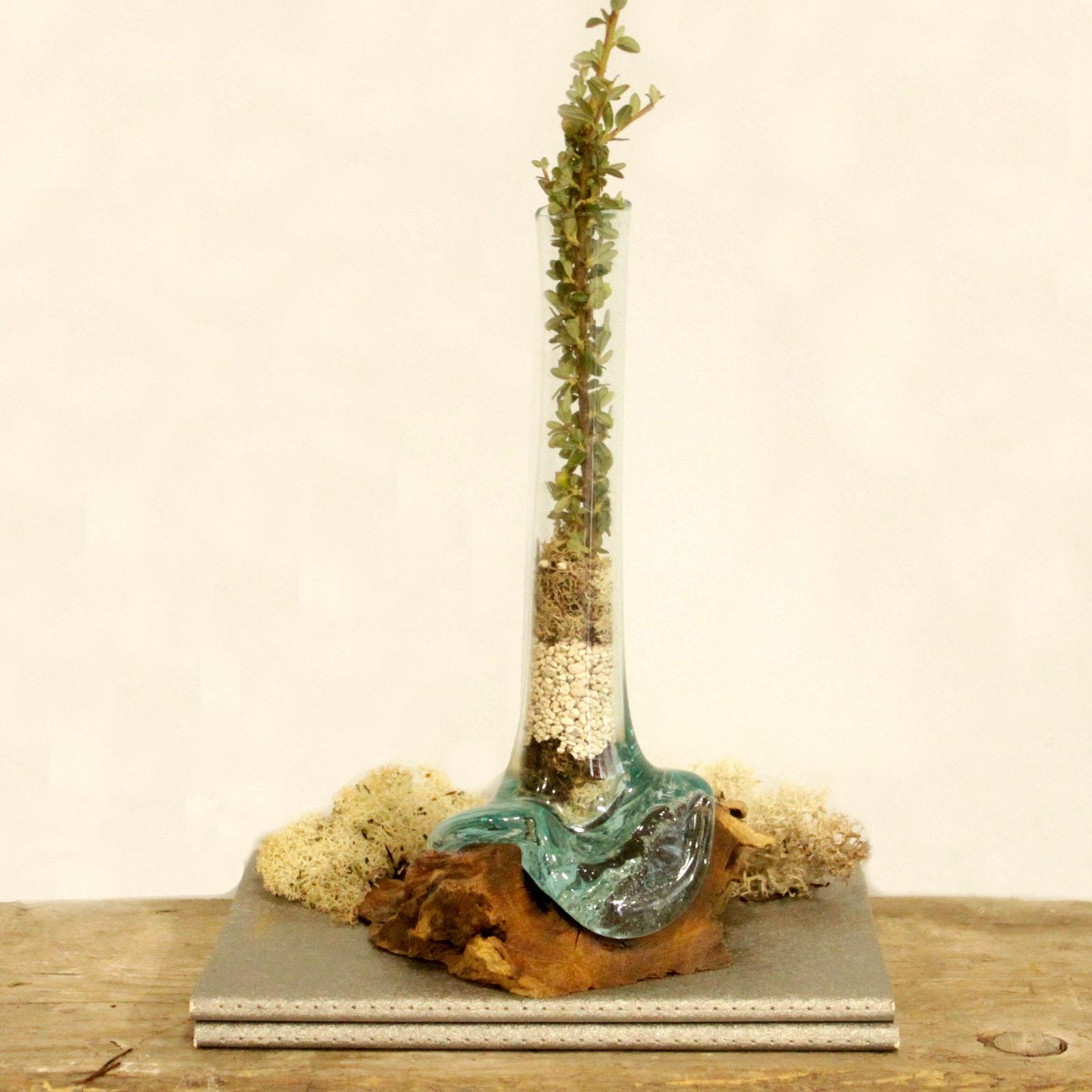 Stunning Molten Glass on Wood Vase for Unique Home Decor