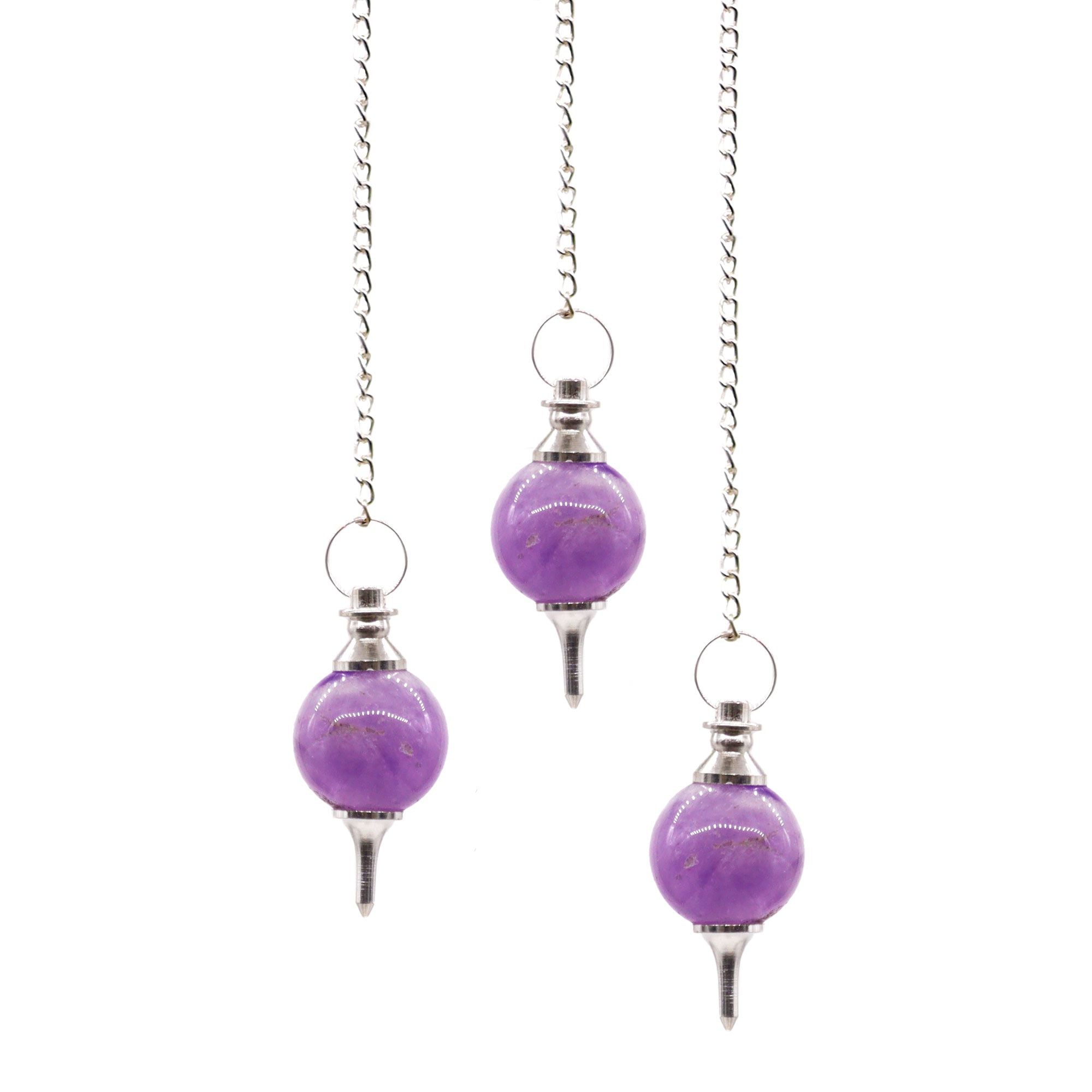 Amethyst Sphere Pendulums for Dowsing and Divination Practices