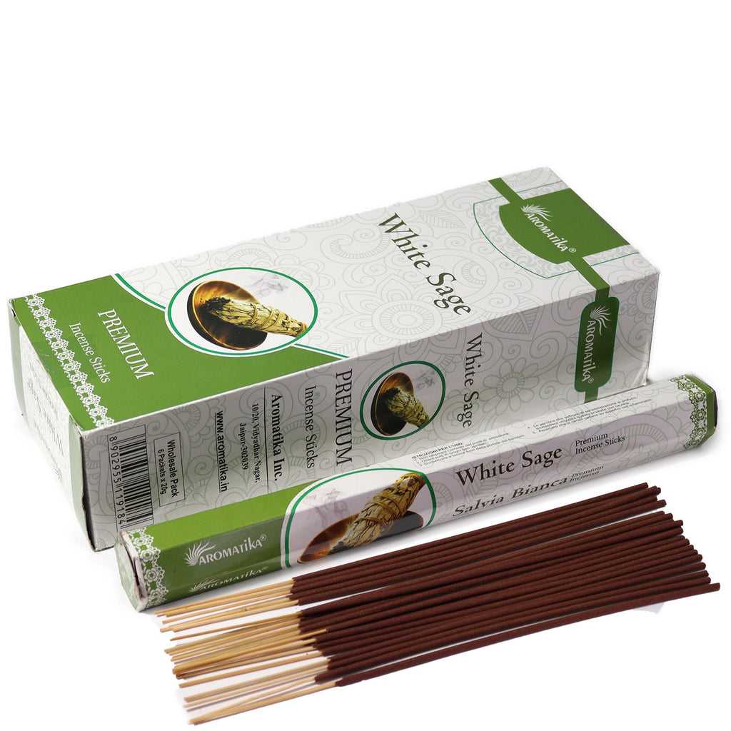 Aromatika Charcoal Free Hex Incense Sticks with White Sage Aroma