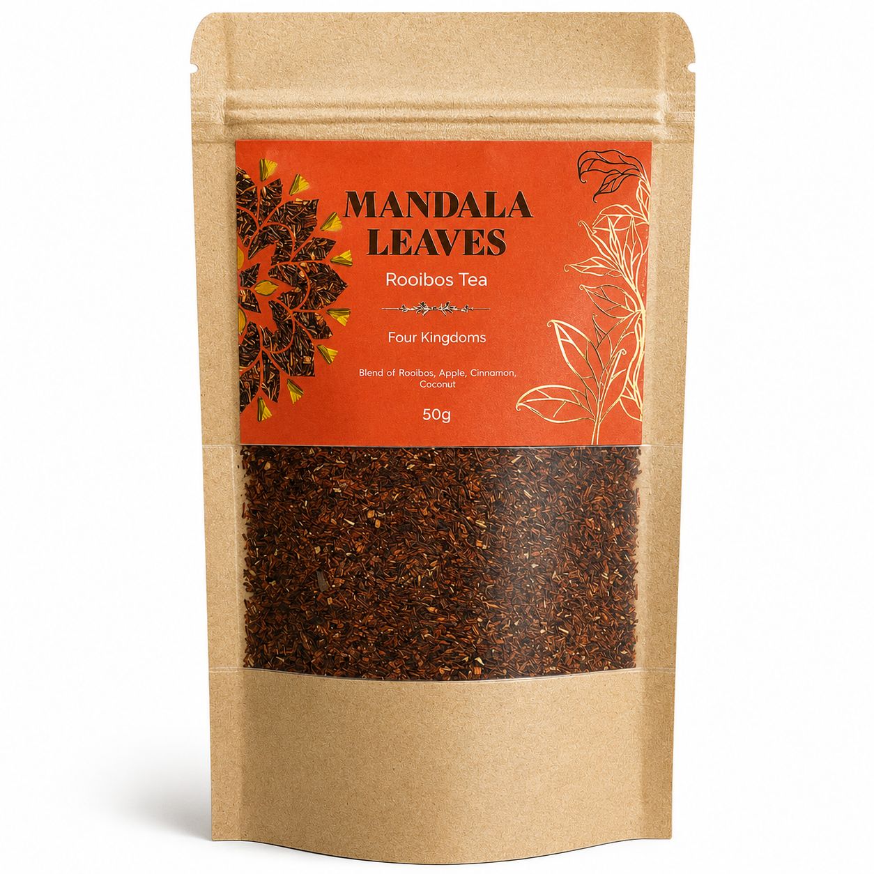 50g Four Kingdoms Rooibos Apple Cinnamon Artisan Tea Blend Bag