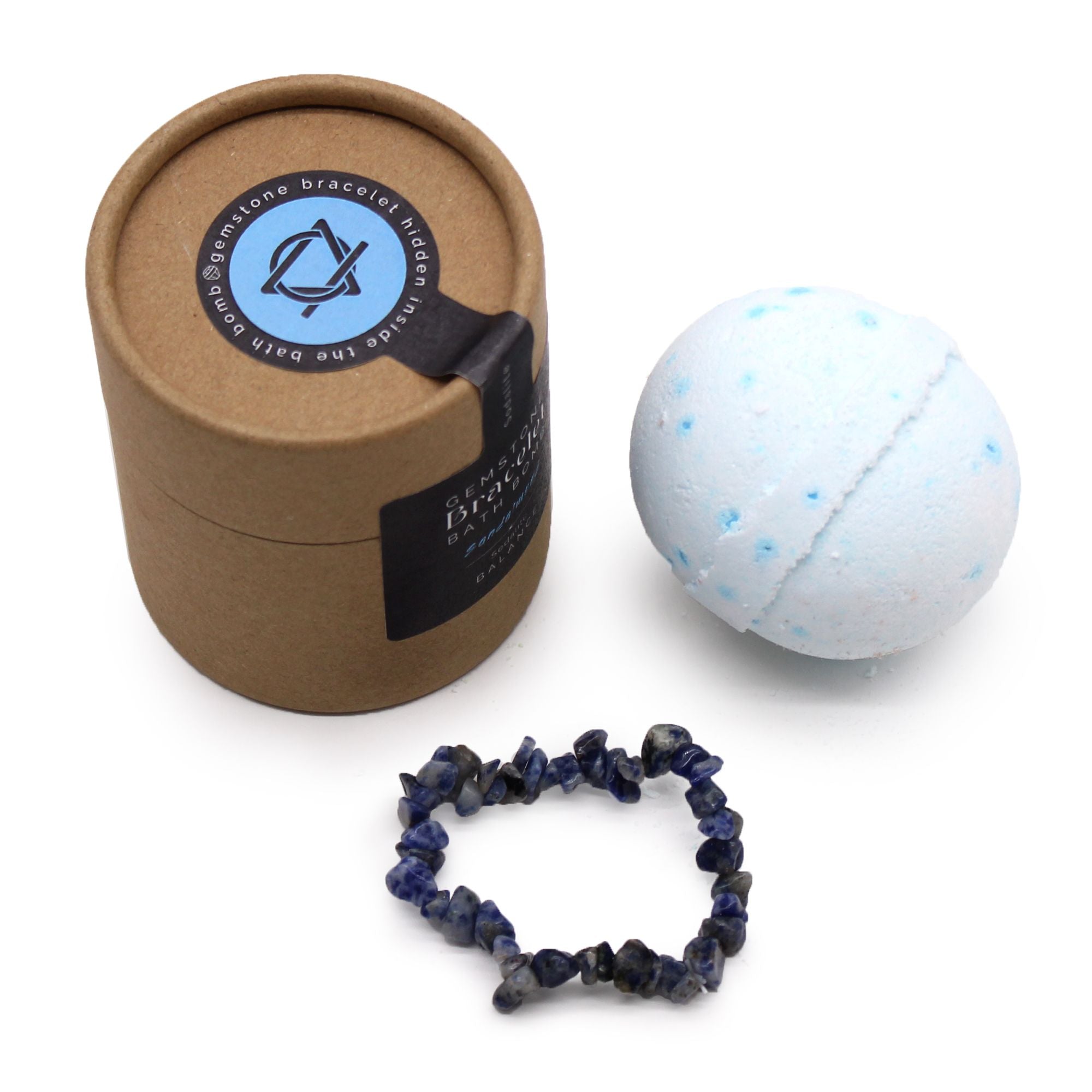 Sodalite Gem Bracelet Bath Bomb with Sandalwood Fragrance