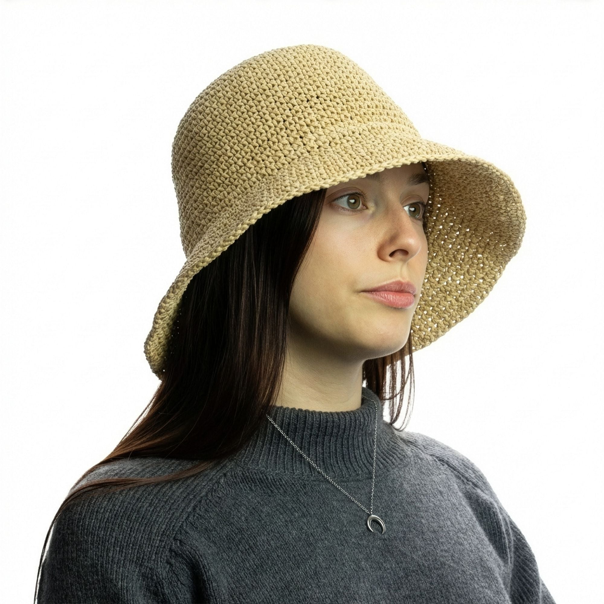Nomad Sari Floppy Straw Sun Hat in Natural Beige for Summer Fun