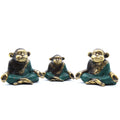 Set of 3 Yoga Monkeys Charming Brass Decor for Your Home Space