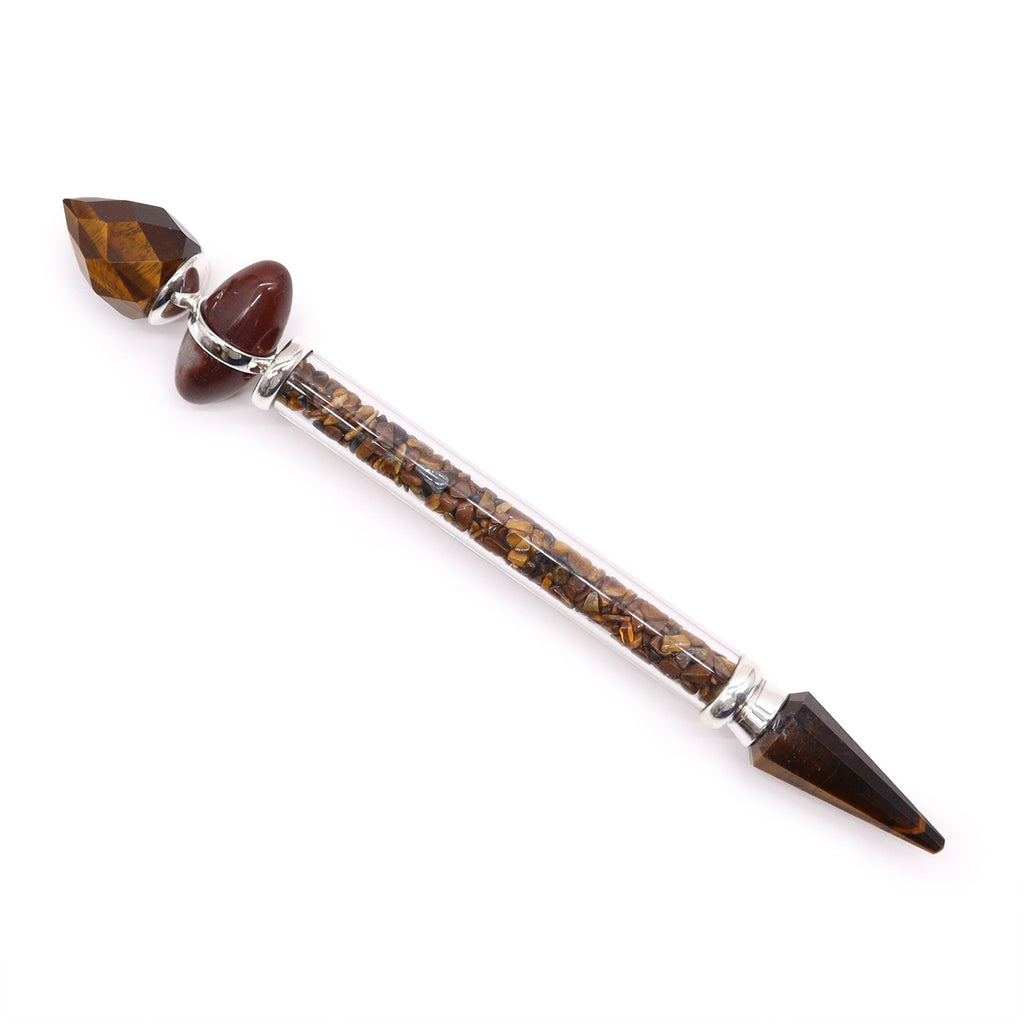 Shiva Lingam Magic Wand with Tiger Eye for Decorative Appeal