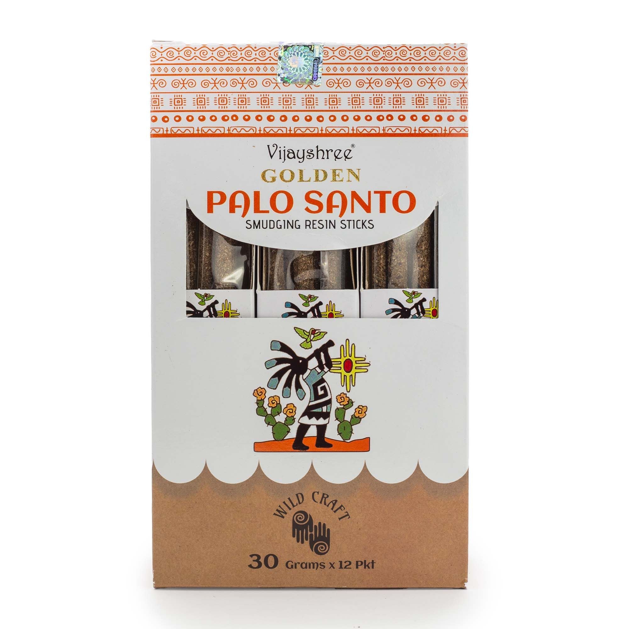 Golden Palo Santo Smudging Resin Sticks in Illustrated Box 30g