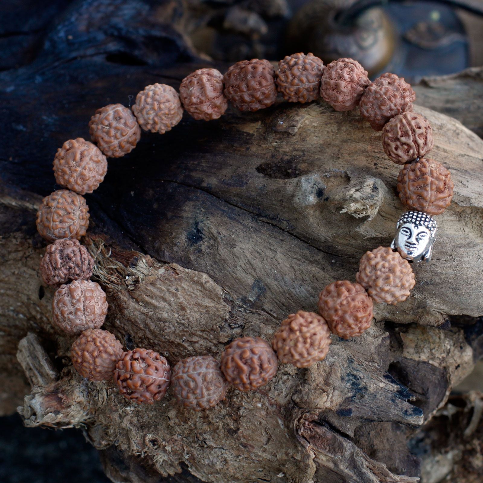 Rudraksha Buddha Bangle Mala with Natural Beads for Unique Style
