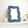 Soft Squiggly Mirror in Royal Blue with Chunky Frame Design