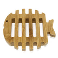 Hemu Wood Soap Dish in Fish Design for Lasting Freshness
