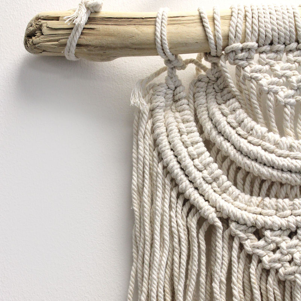 Macrame Wall Hanging Two Waves for Boho Chic Home Decor Style