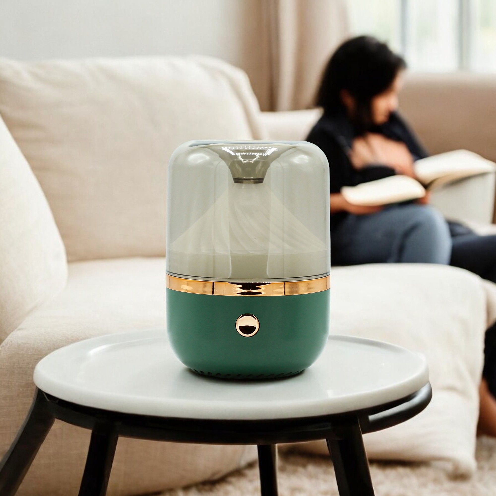 Urban Aroma Diffuser Green & Bronze USB with Colour Changing Light