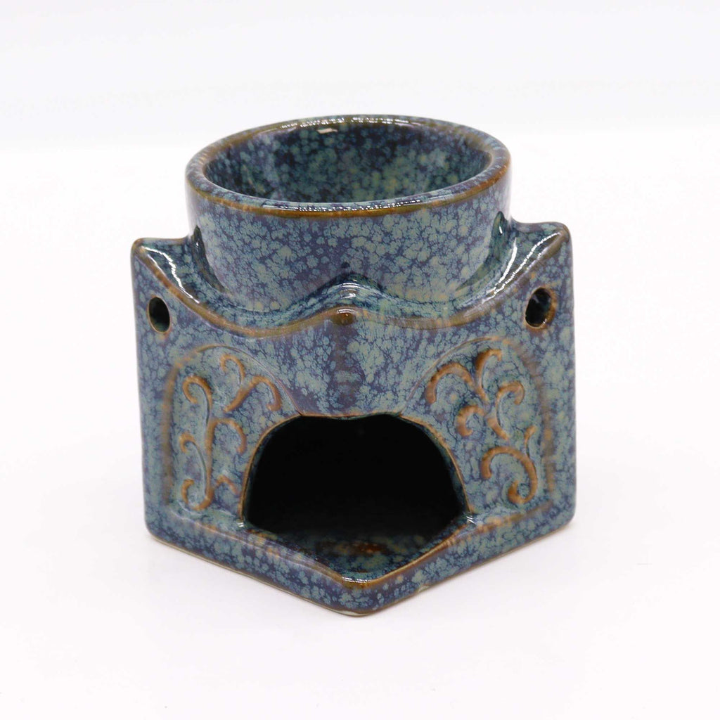 Square Buddha Burner in Dusty Blue for Home Fragrance Decor