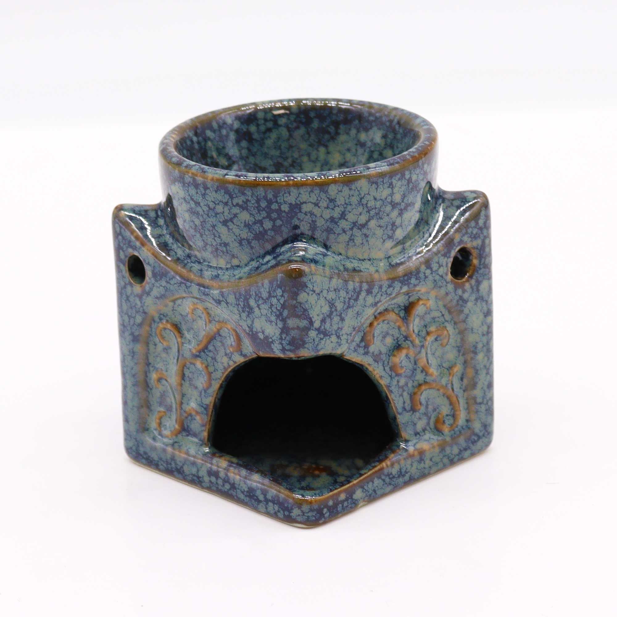 Square Buddha Burner in Dusty Blue for Home Fragrance Decor