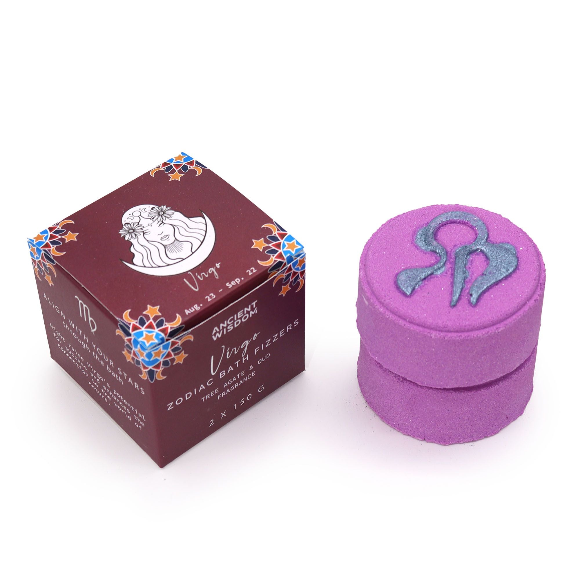 Zodiac Bath Fizzers Virgo Self Care Set with Calming Scents