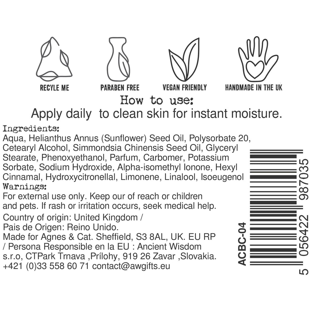 Agnes + Cat Moroccan Roll Hand and Body Cream Vegan Moisturiser