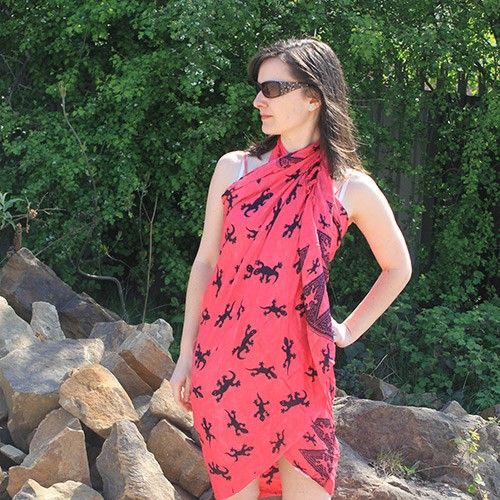 Bali Gecko Sarongs in Pink Stylish and Versatile Summer Wear