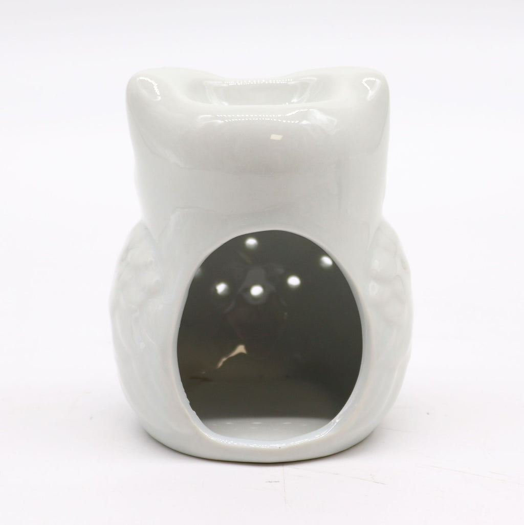 Classic White Tall Owl Oil Burner for Fragrance Oils and Wax Melts