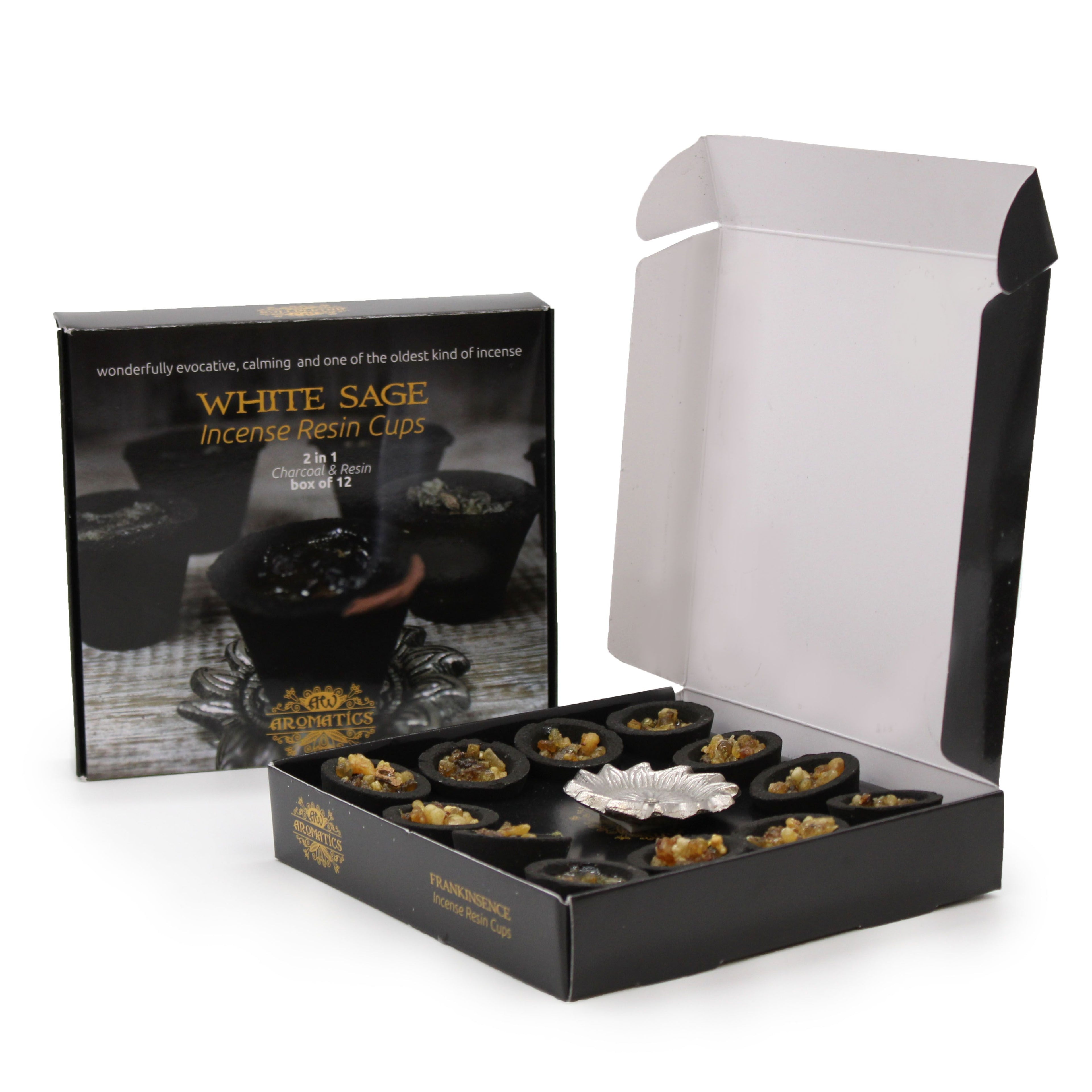 Box of 12 Frankincense Resin Cups for Home Fragrance Use