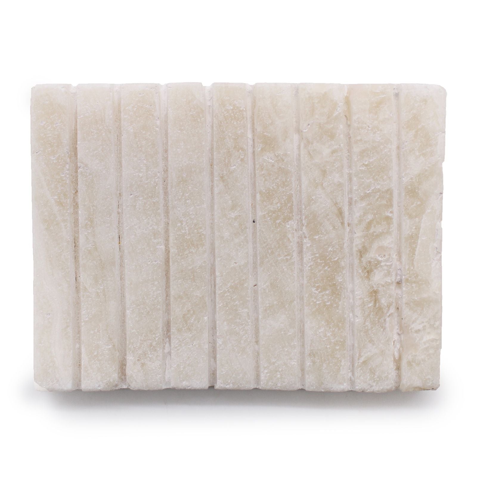 Elegant White Onyx Ridged Soap Dish for Stylish Bathroom Decor