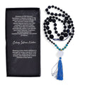 Essence of the Volcano Necklace with Lava Stones and Blue Tassel