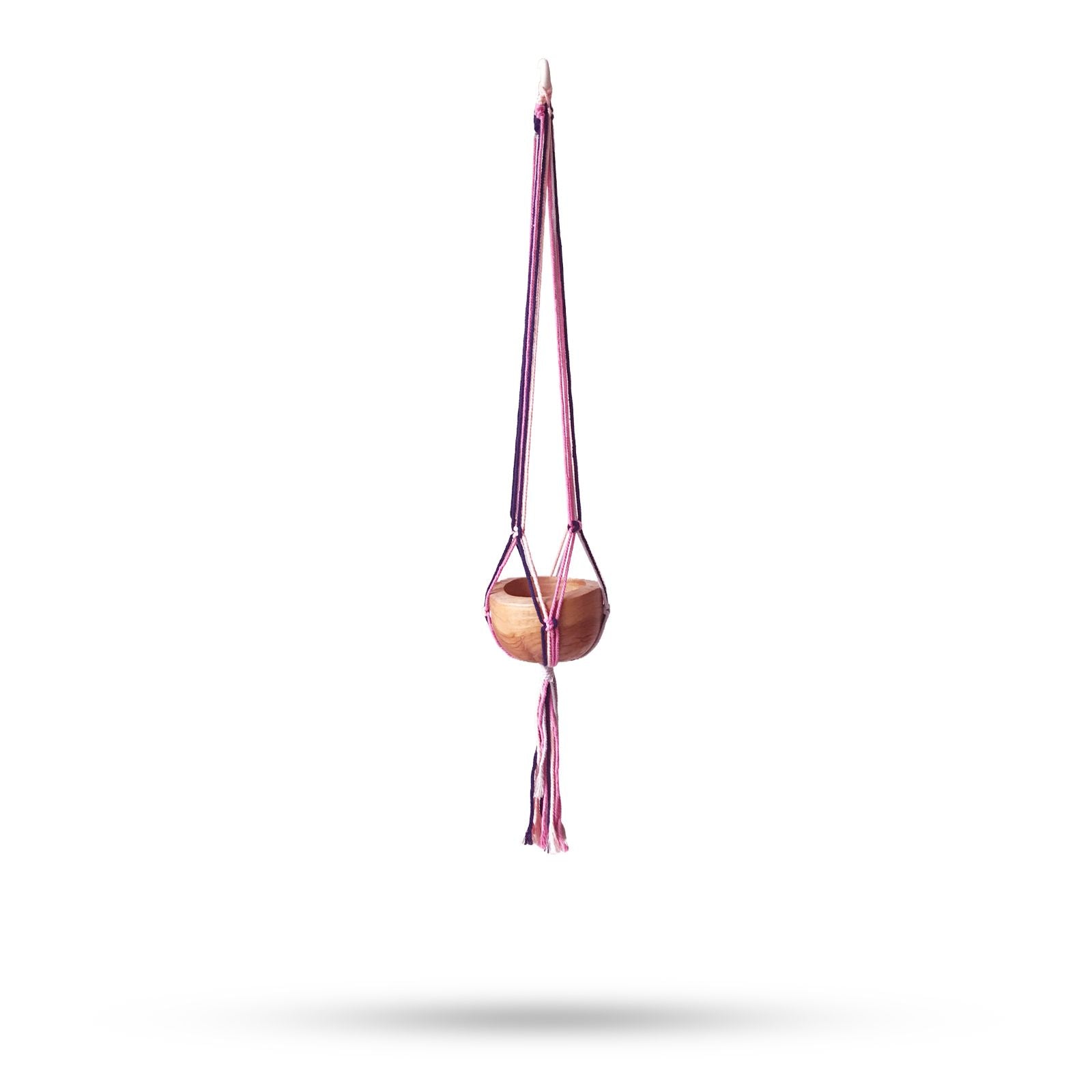 Classic Macrame Pot Holder in Pastel Tones for Home Decor