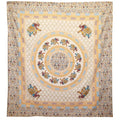 Elephant Mandala Wall Hanging in Brown and Orange on Cream Fabric