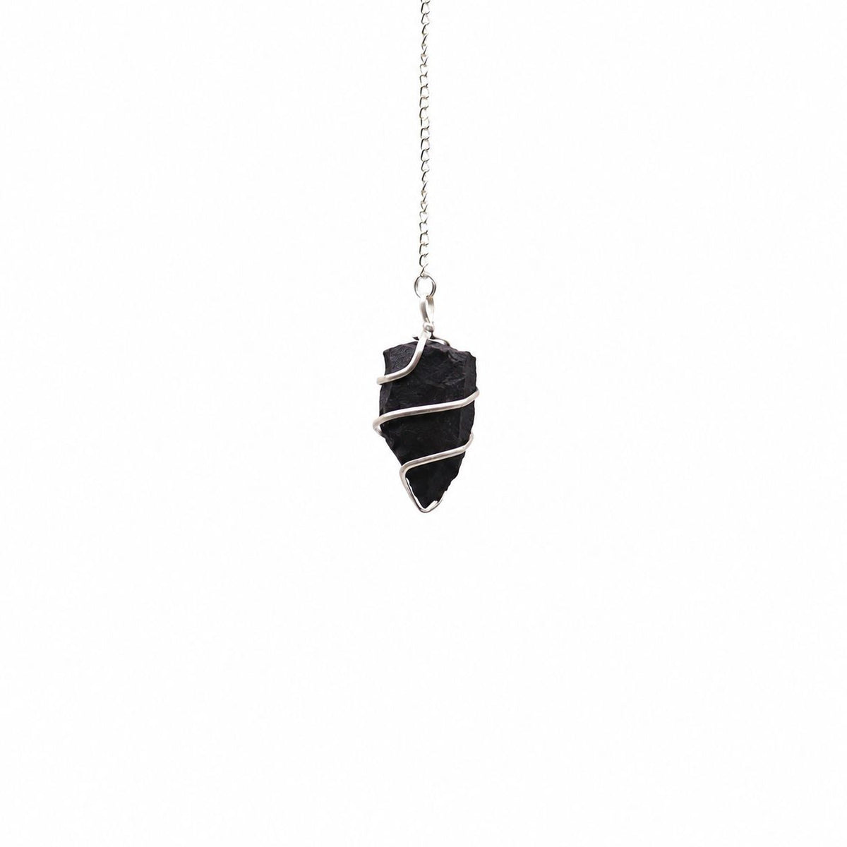 Raw Gemstone Pendulum - Black Agate