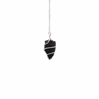 Raw Gemstone Pendulum - Black Agate
