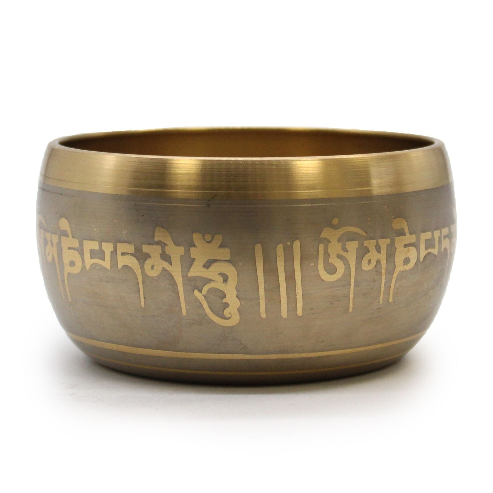 Five Buddha Singing Bowl with Traditional Buddhist Script Design