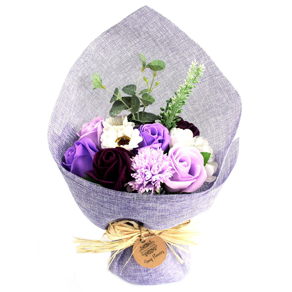 Purple Standing Soap Flower Bouquet for a Luxurious Bathing Experience