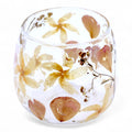 Natural Floral Glass Candle Holder Rosa for Home Decor Elegance