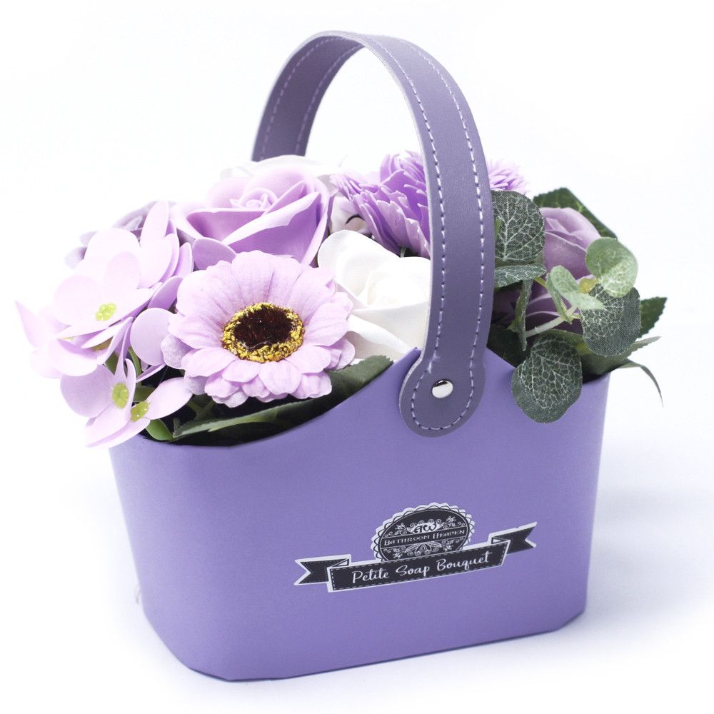 Bouquet Petite Basket Soft Lavender Soap Flower Arrangement Gift