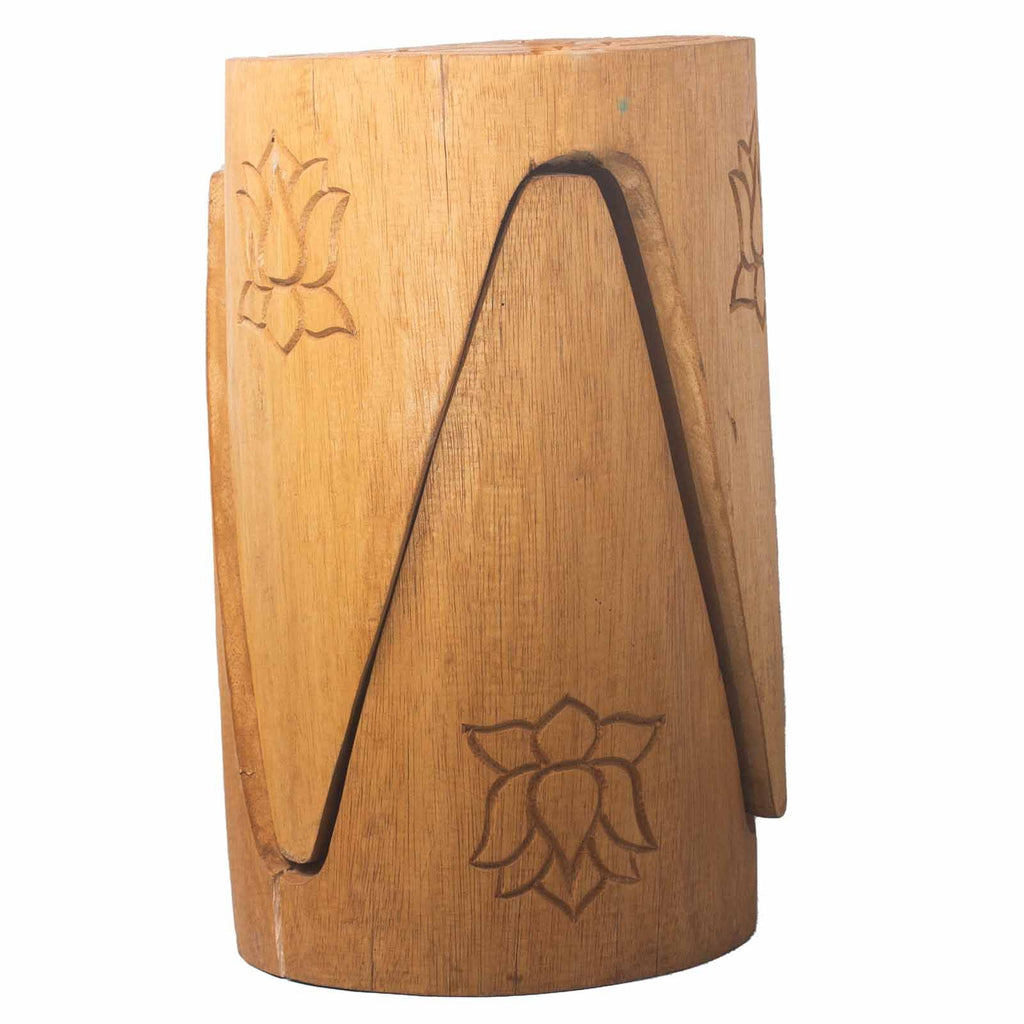 Interlocking Table and Stool Set of 2 Natural Finish for Home Use