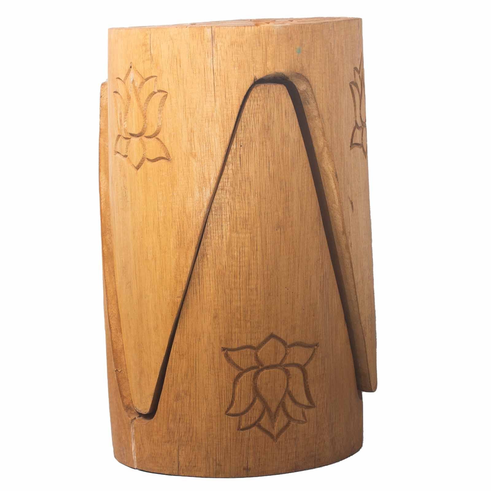 Interlocking Table and Stool Set of 2 Natural Finish for Home Use
