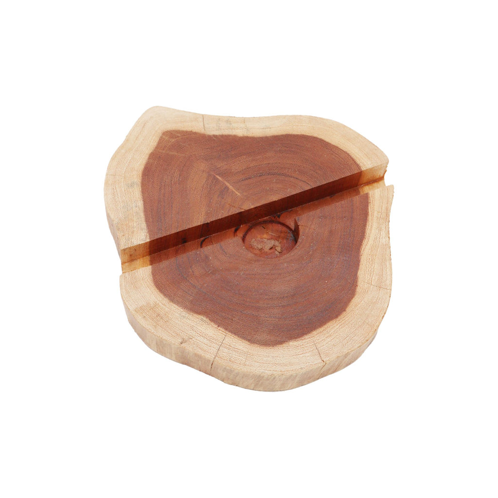Natural Lrg Gamal Wood Phone Holder for Organised Spaces