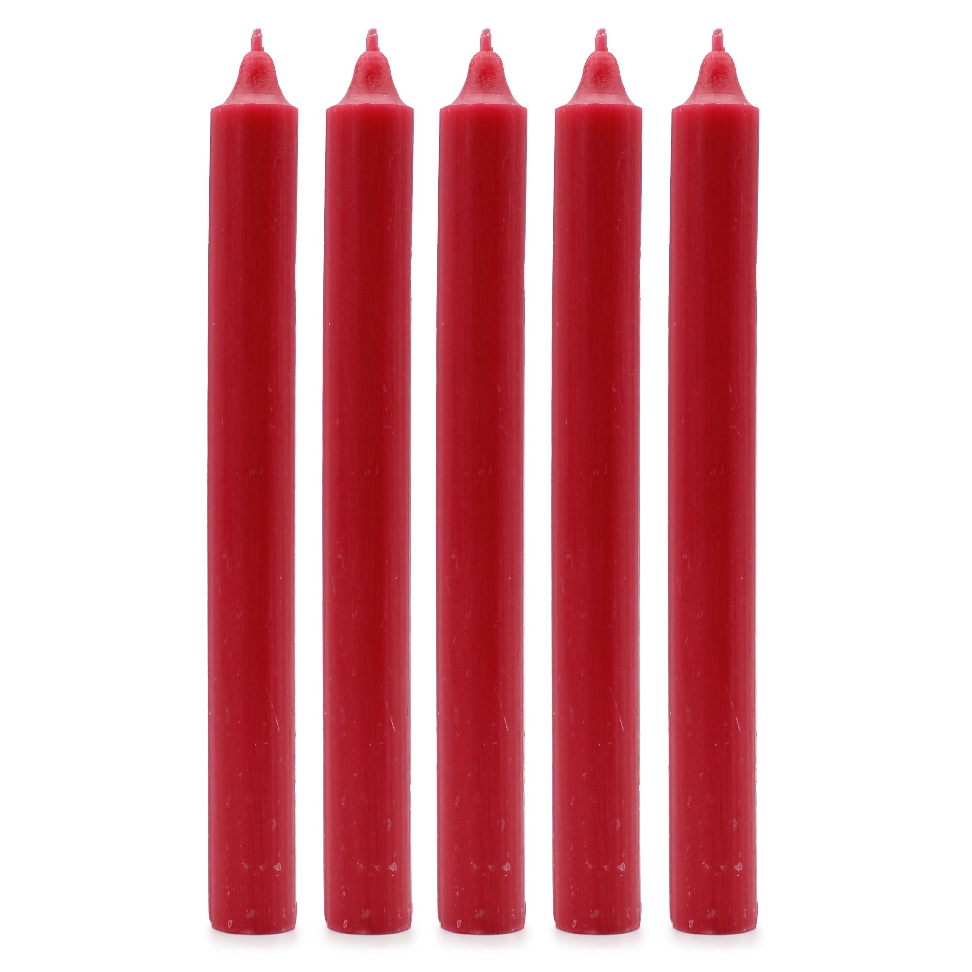 Solid Colour Dinner Candle Set of 21 Rustic Red Candles for Dining