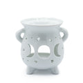 Moon Phase White Cauldron Oil Burner for Aromatic Home Fragrance