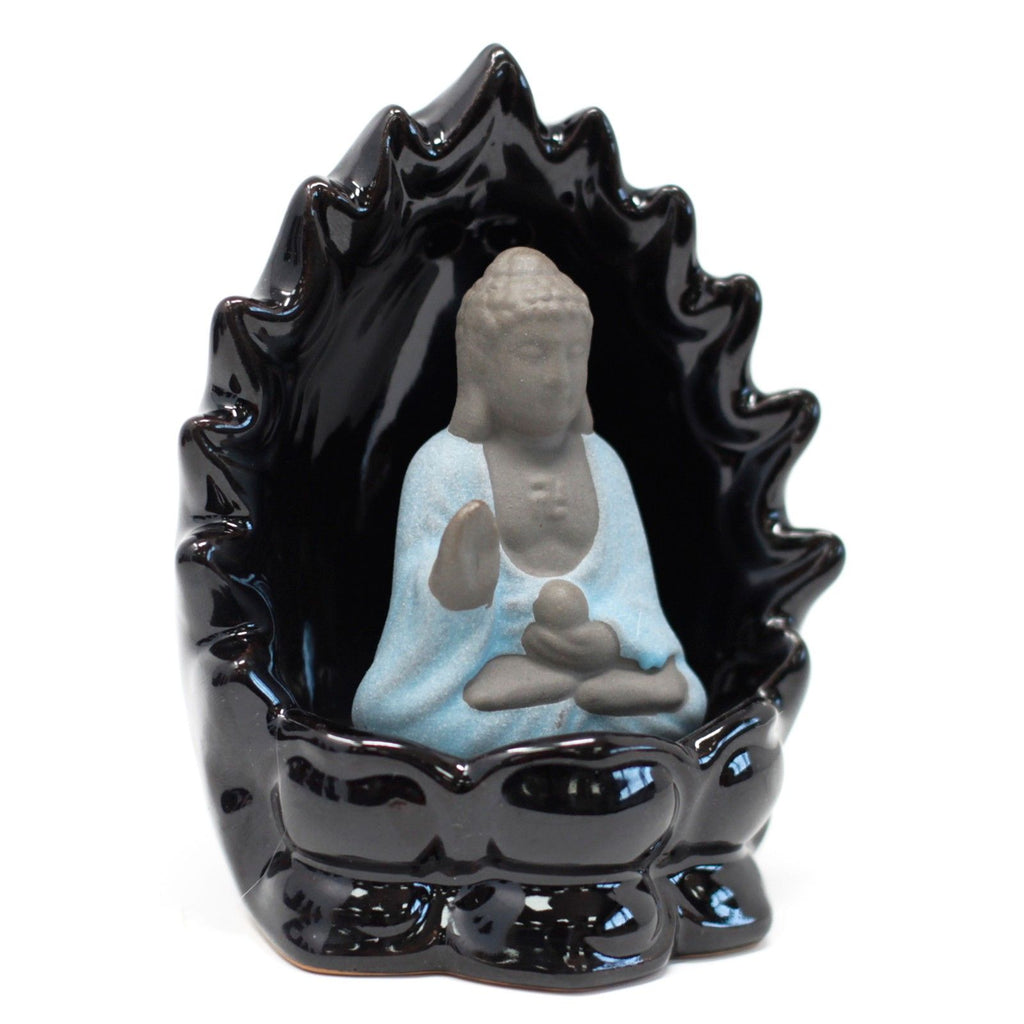 Back Flow Incense Burner with Buddha and Lights for Relaxation