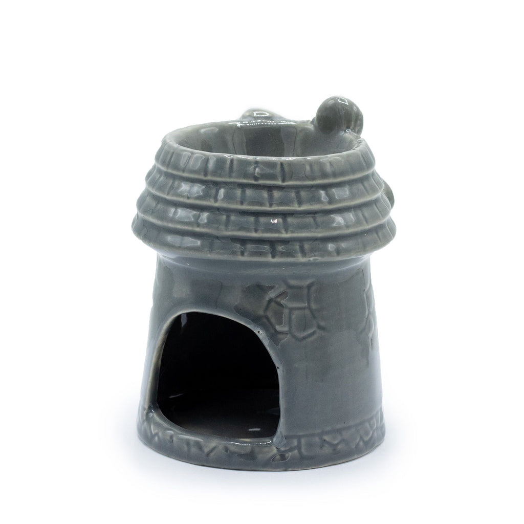 Windmill Oil Burner in Grey Elegant Ceramic Design for Aromas