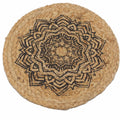 Natural Jute Place Mat 30cm with Mandala Print for Dining Decor