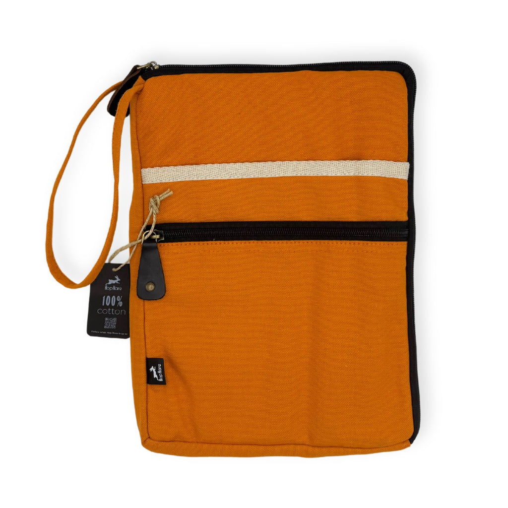 Canvas Tablet Pouch in Vibrant Orange for Easy On the Go Use