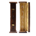 Square Incense Tower with Brass Inlay for Home Decor Enhancement