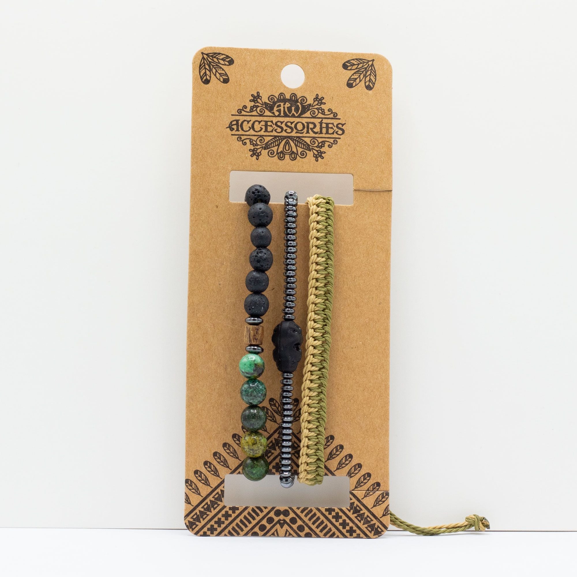 Mens Premium Bracelet Sets in Outdoor Greens for Rugged Style